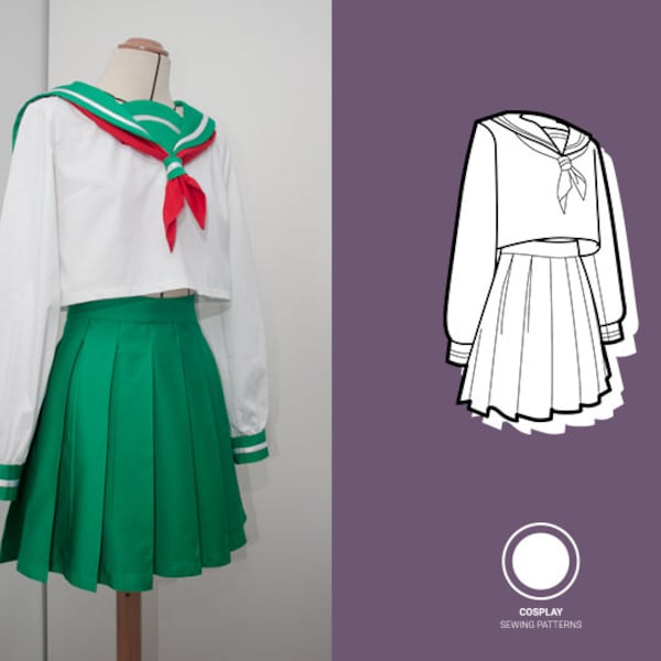 Uniforme escolar japonés Seifuku / Patrón de costura cosplay