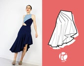 Gini cascade draped skirt 6 SIZES PDF Sewing pattern