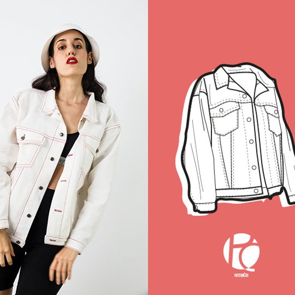 Cory Oversized Retro Jacket Or Shirt | 6 SIZES | PDF Sewing pattern