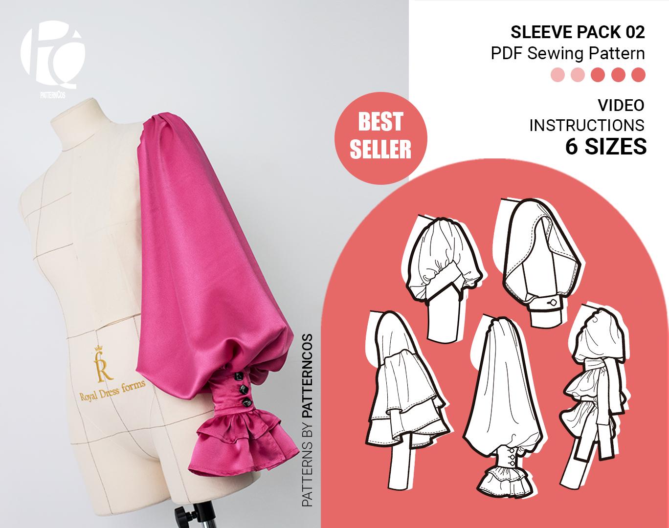 Princess Sleeve Pack Sewing Pattern | Tiered Sleeve Pattern | Balloon or  Lantern Sleeve Pattern | 6 SIZES | PDF Sewing Pattern - Etsy