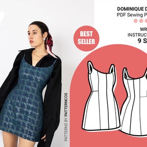 Modello base per cucire un mini abito / Modello facile per un abito estivo da donna / Modello per un abito canotta / 9 TAGLIE / Modello digitale per cucire in PDF