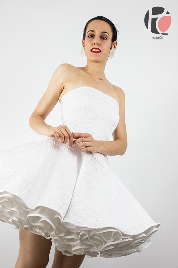 strapless cocktail dress pattern Satin Cocktail Dress 125 | Burda Style 01/24