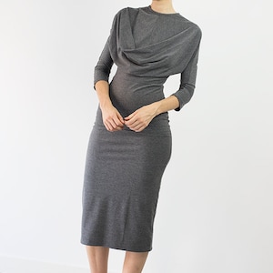 Laia Fitted Knit Dress With Cowl Neck 6 SIZES PDF Sewing pattern image 5