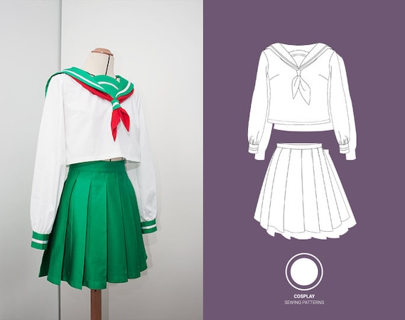 Seifuku Japanese School Uniform Cosplay Sewing Pattern | Etsy