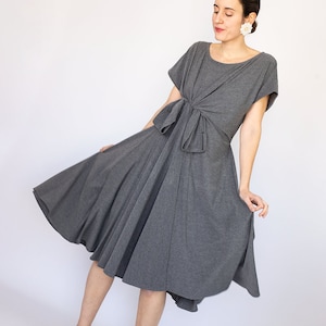 Patrón de vestido midi anudado / Patrón de vestido acampanado para mujer / Patrón de blusa drapeada anudada / Vestido cómodo / 6 TALLAS / Patrón de costura en PDF imagen 5