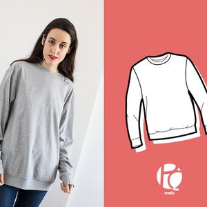 Sport Sweatshirt 01 | 6 SIZES | PDF Sewing pattern