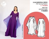 Medieval Fantasy Dress Sewing Pattern | Mystical Fairy Wedding Dress Pattern  | Paneled Dress Pattern | 9 SIZES | PDF Sewing Pattern - Etsy