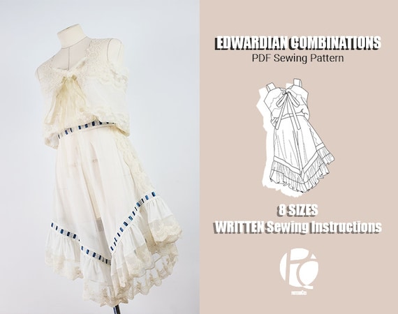 1890s Edwardian Combinations. Victorian Underwear 8 SIZES PDF Sewing  Pattern 