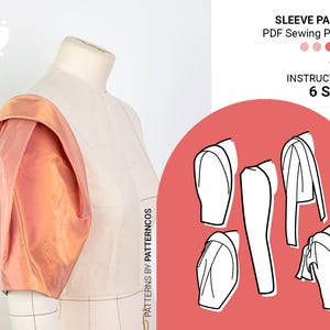 5 Kreative Ärmel Schnittmuster Paket | Lustige Ärmel Muster wie ein Designer | Kreatives Couture Ärmelmuster | 6 GRÖßEN | PDF Schnittmuster
