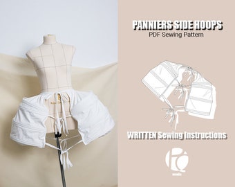 18th Panniers Side Hoops. Rococo Shaping | PDF Sewing pattern