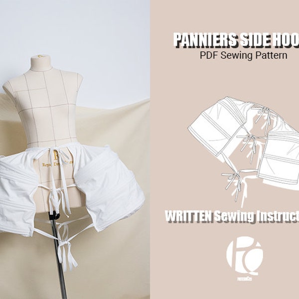 18th Panniers Side Hoops. Rococo Shaping | PDF Sewing pattern