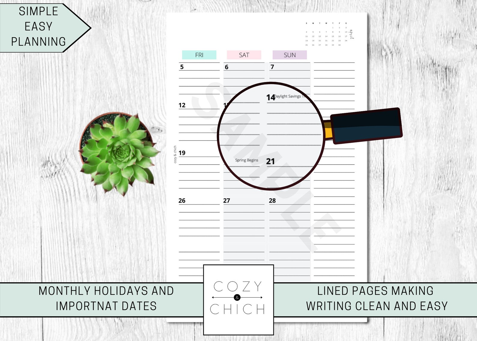 2021 Monthly Planner Printable | COLORFUL | A5 | INSTANT DOWNLOAD ...