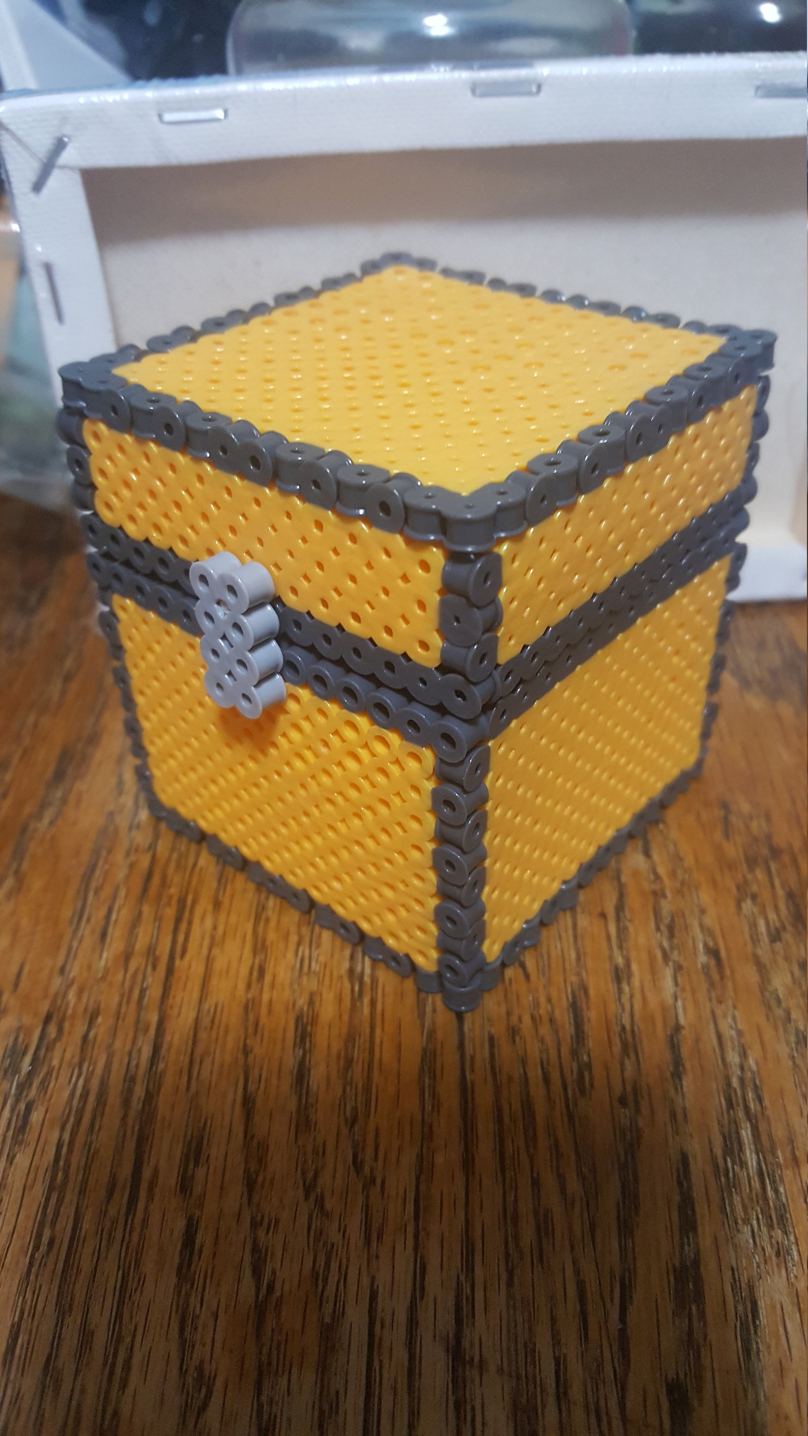 3d Perler Bead Minecraft Chest Etsy