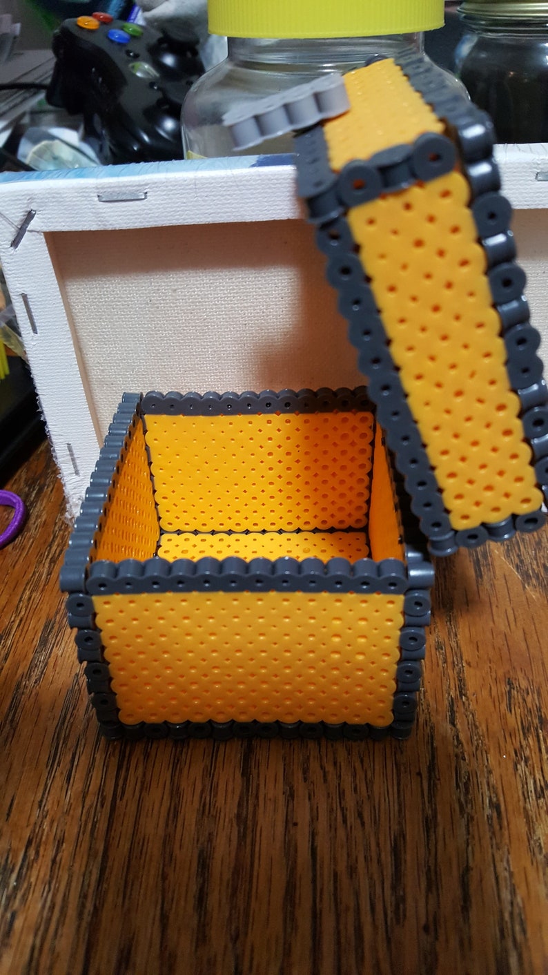 3d perler bead Minecraft Chest Etsy