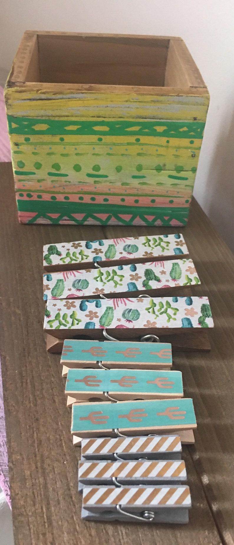 CACTUS DESK SET cactus flower clothespin set teachers desk ...