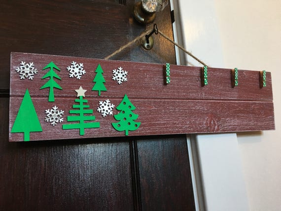 Christmas Photo Display Rustic Christmas Decor Pallet Photo Etsy