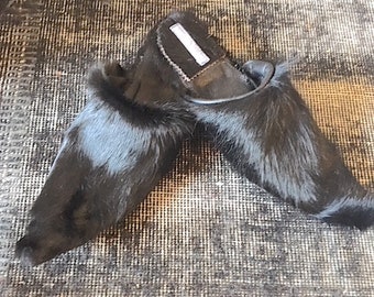 Black cowhide mules/ shoes Babouche