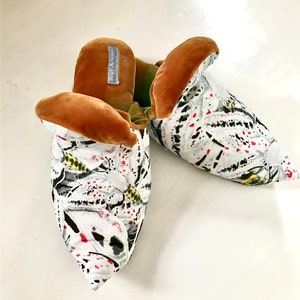 Handmade Timorous Beasties Moth fabric and Velvet Slipper