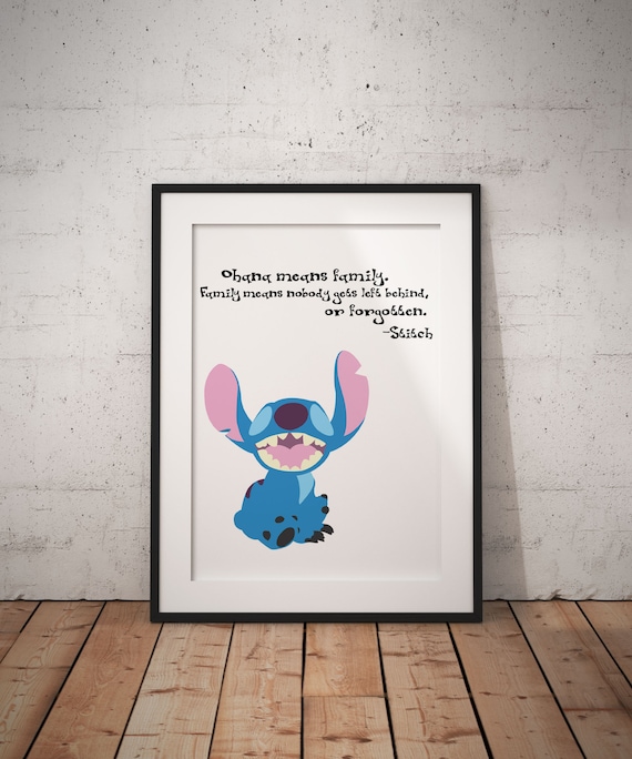 Ohana Bedeutet Familie Poster Stich Lilo Und Stitch Disney Etsy
