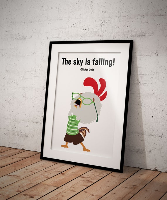 The Sky Is Falling Poster Based On Chicken Little From Etsy - dolls accessories dolls accessories roblox chicken