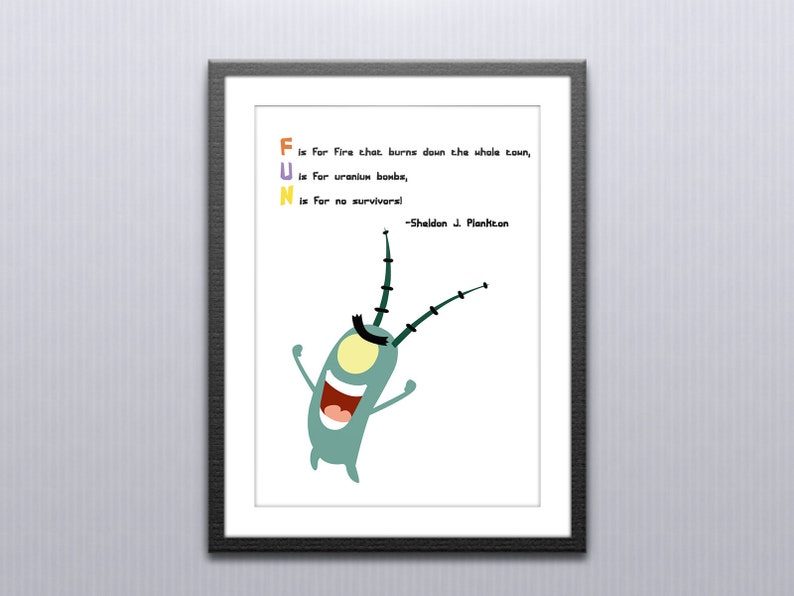 F Is For Fire Poster Based On Plankton From Nickelodeon s Etsy