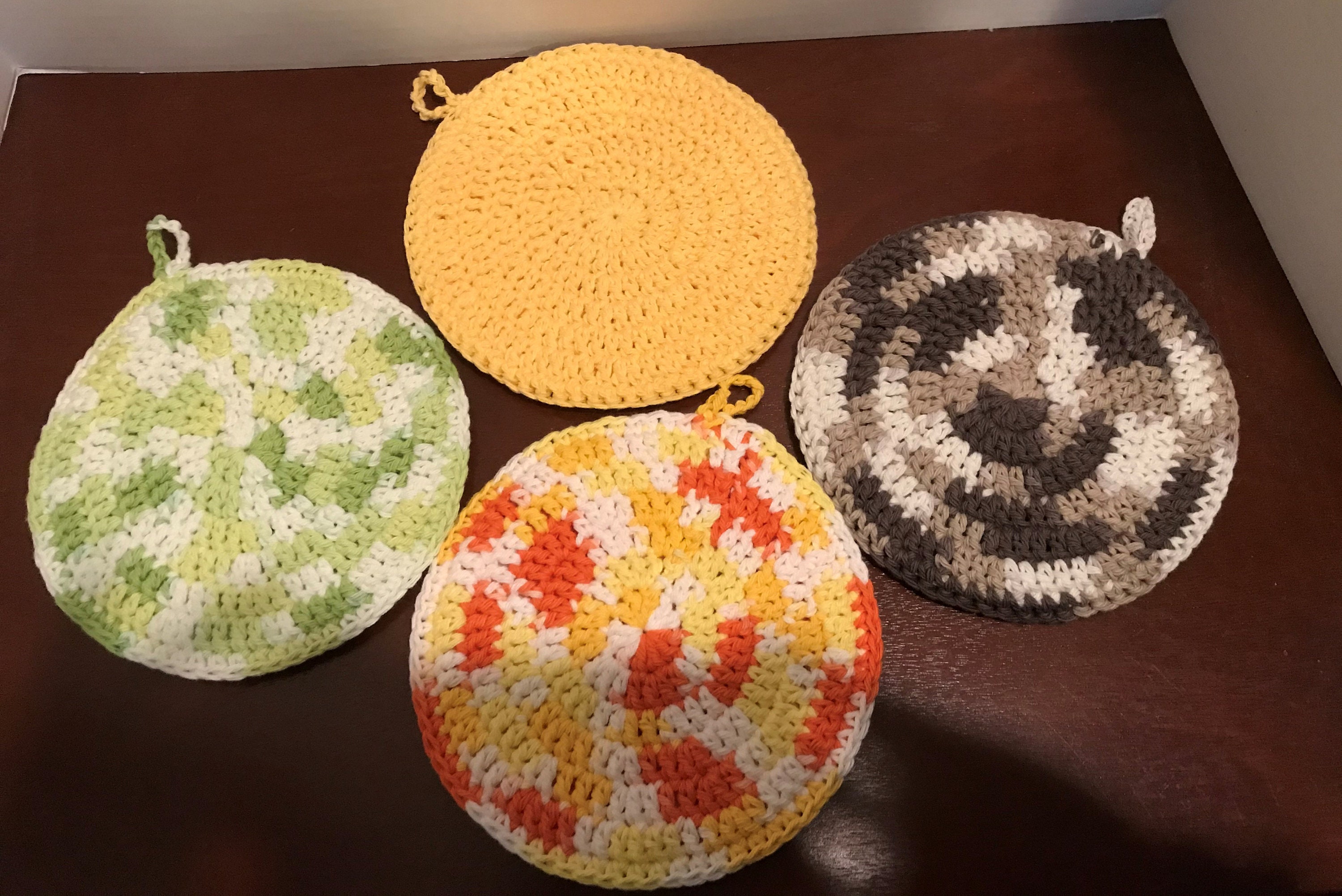 Crochet Round Pot Holder, Hot Pad, Trivet Etsy
