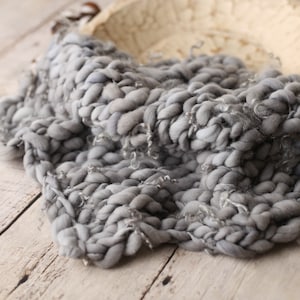 Gray CURLY Thin and thick blanket Grey mini blanket Bump blanket Newborn Photography Prop Gray layering blanket photo prop basket stuffer