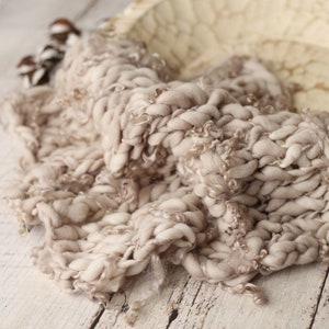 Taupe CURLY Thin and thick blanket Brown mini blanket Bump blanket Newborn Photography Prop Grey layering blanket photo prop basket stuffer