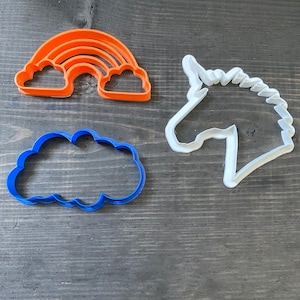 Unicorn, Rainbow, Cloud Cookie Cutters