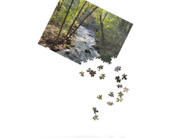 Jigsaw puzzle arkansas water forest walkway