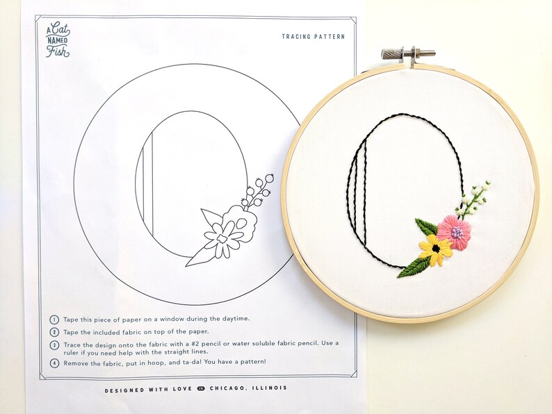 LETTER R Embroidery PDF Pattern Letter Embroidery Initial Etsy