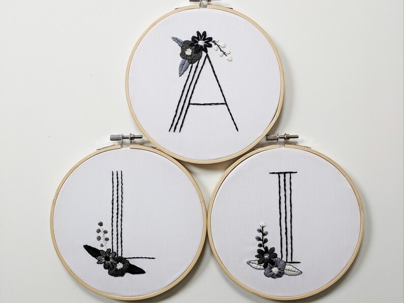 LETTER R Embroidery PDF Pattern Letter Embroidery Initial Etsy