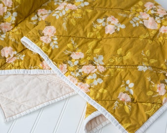 mustard cot quilt
