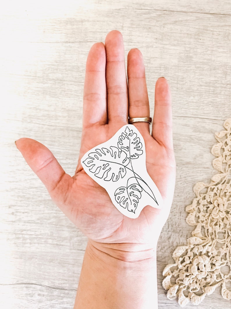 Set of 5 Monstera Temporary Tattoos / 4x6 Tattoo Set / Fake Etsy