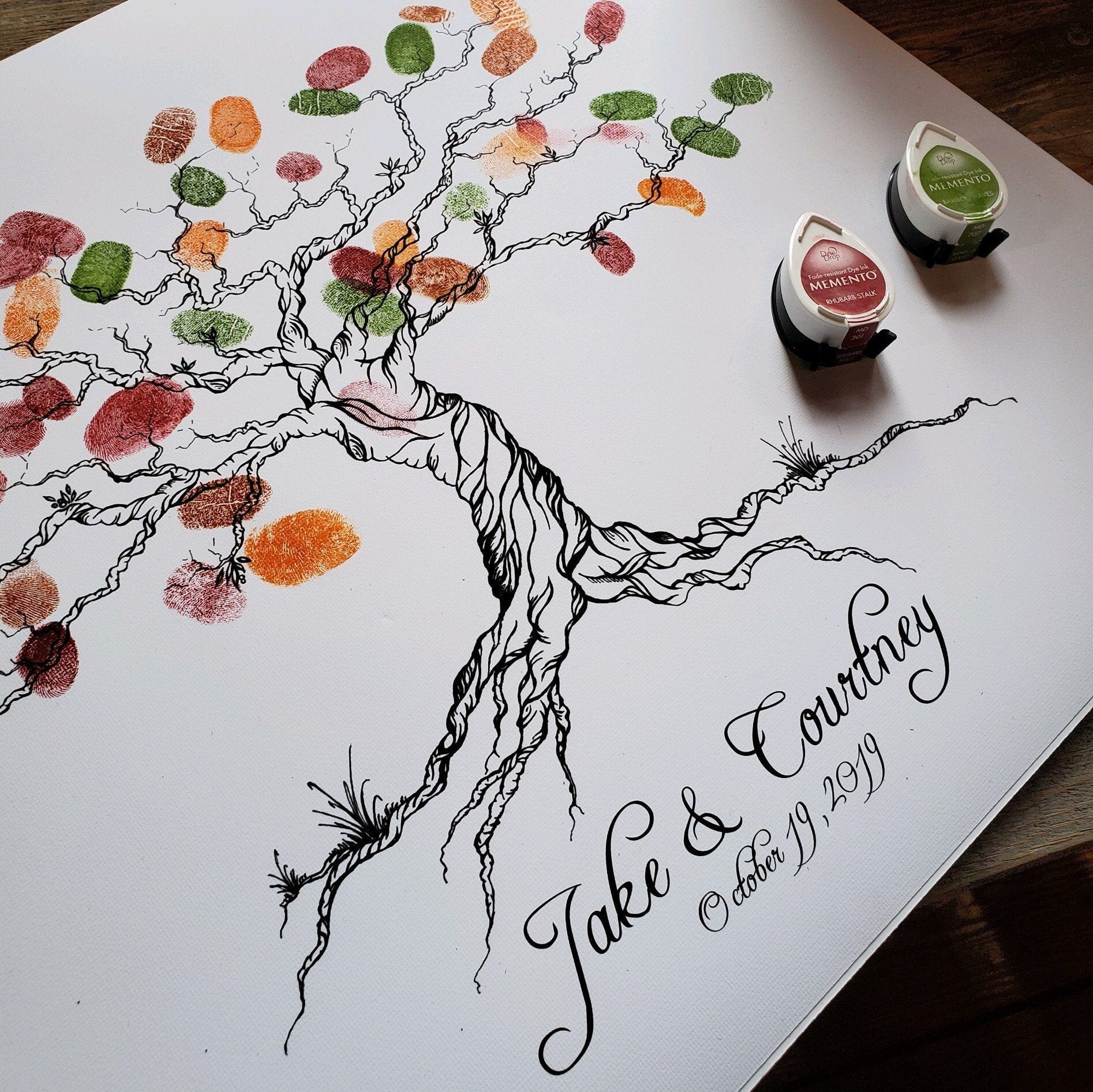 Wedding Guest Book Ink Pads, Fingerprint Tree Ink Pads 