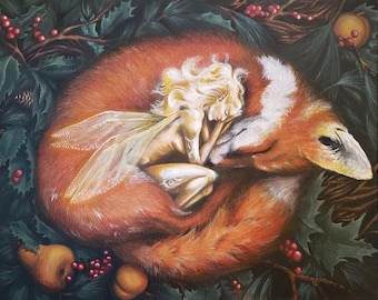 Slumbering Solace - Woodland Fairy & Fox Printable Download
