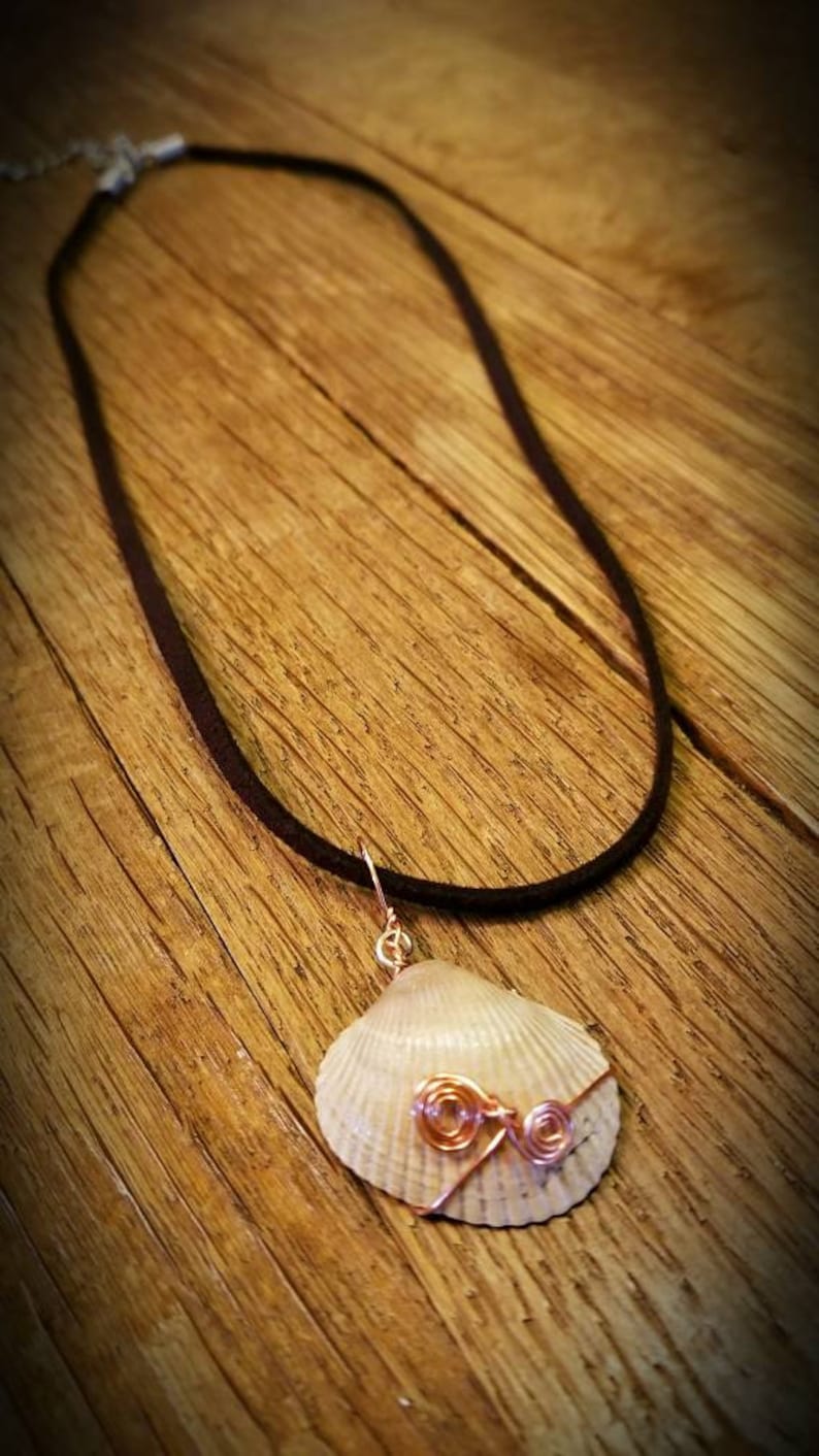 Beaded Wire Wrapped Seashell Necklace