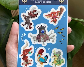 Feuille d'autocollants imperméables LoZ BoTW Monster - Stickers monstres Hyrule