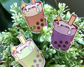 Stickers Bubble Tea - Délicieux autocollants découpés Boba pour ordinateur portable