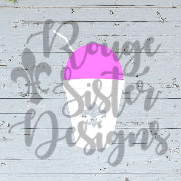New Orleans Schneeball mit Optional Fleur de Lis Cup Design SVG PNG JPEG Digital Dateien für Silhouette