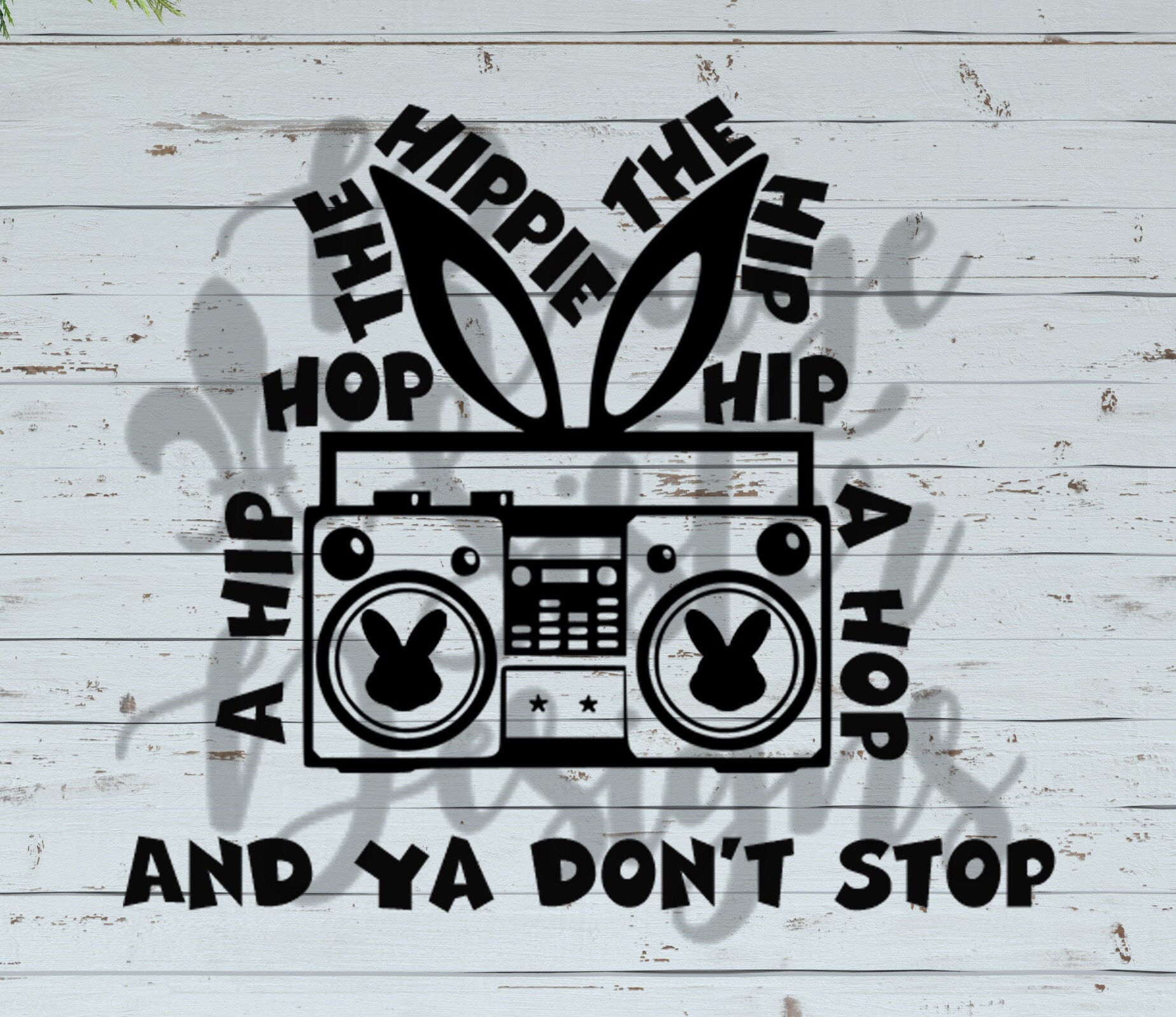 Download Hip Hop Rapper's Delight Boom Box Easter Bunny SVG PNG | Etsy