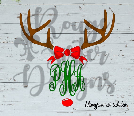 Download Reindeer Girl Monogram Frame Christmas Shirt Svg Png Jpeg Etsy
