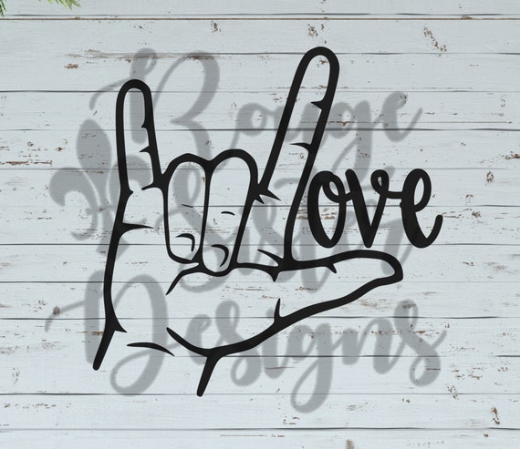 Download Asl Love Sign Language Svg Png Jpeg Design For Silhouette Etsy