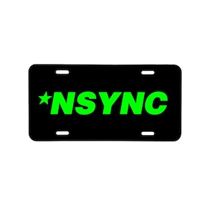 NSync Black or White License Plate with logo design