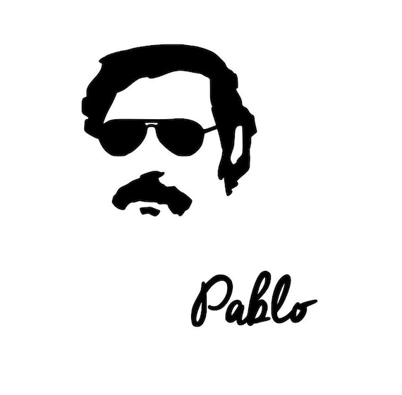 Pablo Escobar silhouette and signature vinyl decal | Etsy