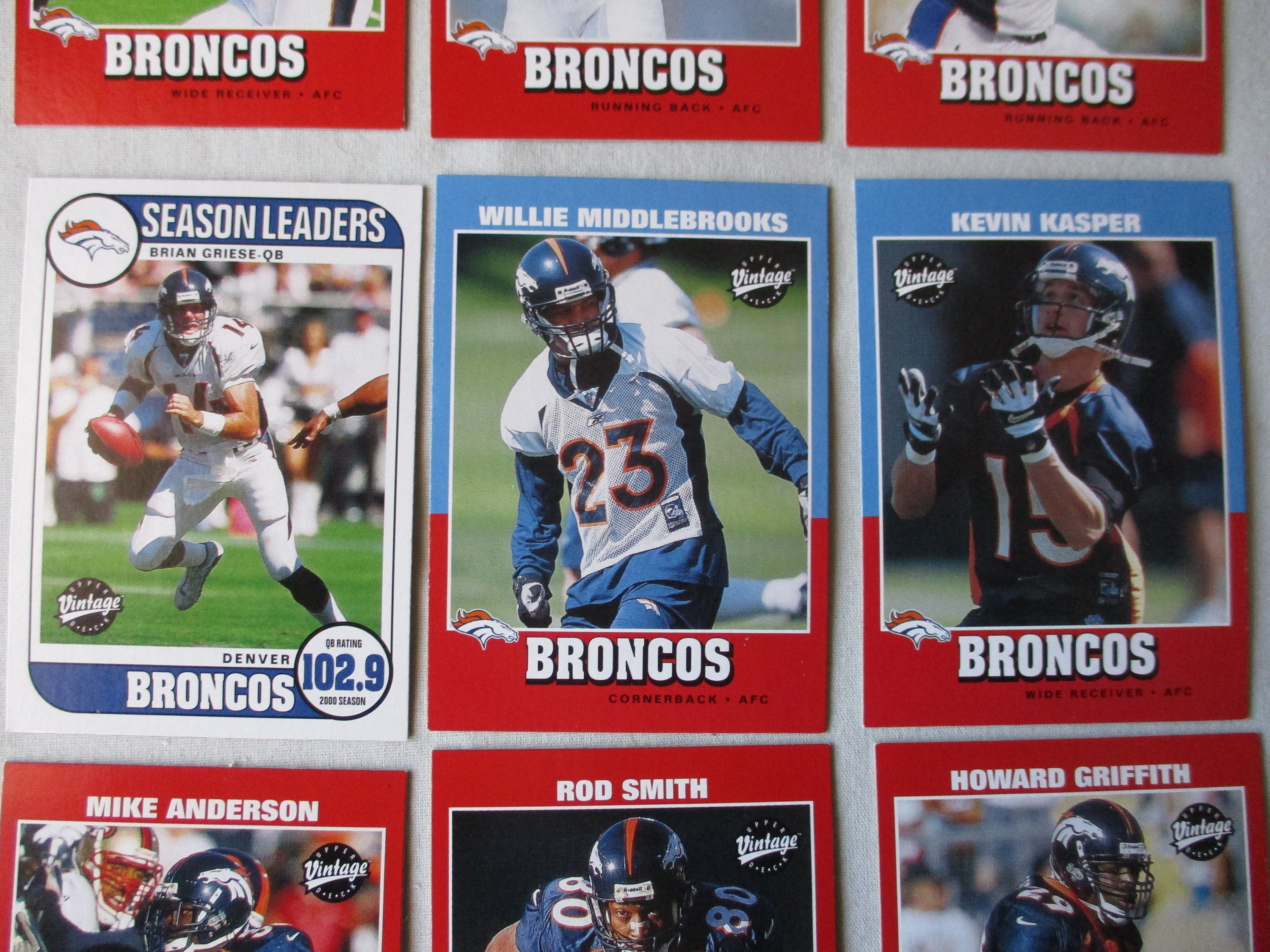 Denver Broncos AFC 14 Football Cards Upper Deck Series 2001 Etsy