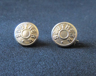 2 Vintage Southern Pacific Railroad Buttons