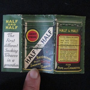 Lucky Strike Cigarette Papers Vintage 1930s Half & Half Buckingham Bright 