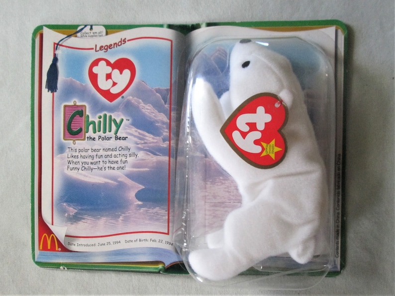 McDonalds Chilly The Polar Bear TY 1994 Teenie Beanie Babies Etsy