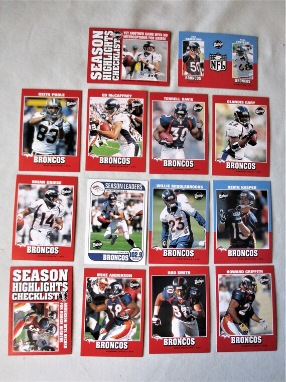 Sports/trading Cards/pro Football/football Cards/denver Etsy